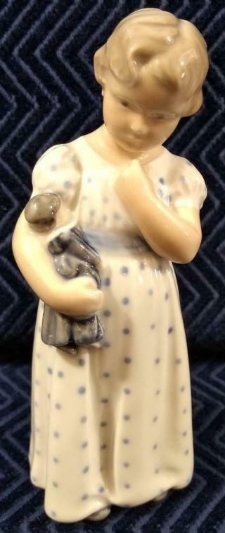Royal Copenhagen 5.  75 " Tall " Girl With Doll " Figurine 3539