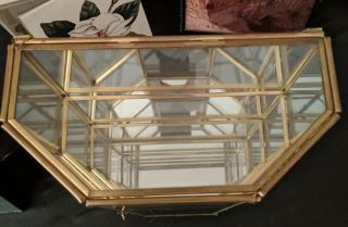 Brass And Glass Mirrored Display Knick Knack Case 3