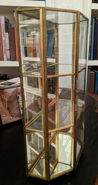 Brass And Glass Mirrored Display Knick Knack Case 7