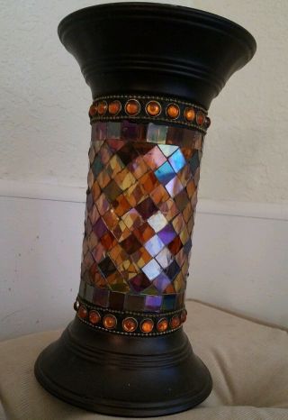 Partylite Global Fusion 10 Inch Mosaic Pillar / Column Candle Holder Retired
