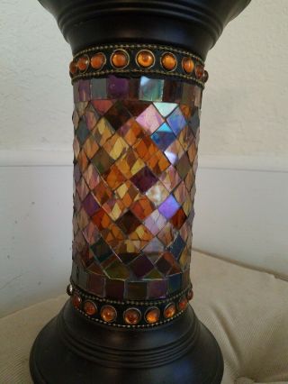 Partylite Global Fusion 10 inch Mosaic Pillar / Column Candle Holder Retired 2