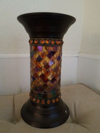 Partylite Global Fusion 10 inch Mosaic Pillar / Column Candle Holder Retired 4