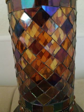 Partylite Global Fusion 10 inch Mosaic Pillar / Column Candle Holder Retired 5