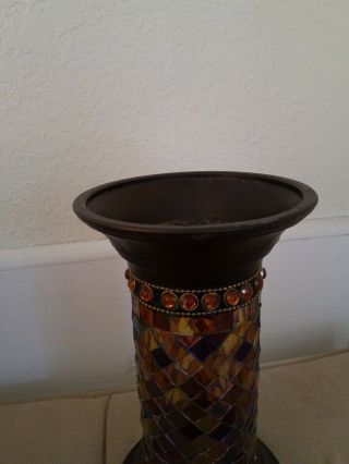 Partylite Global Fusion 10 inch Mosaic Pillar / Column Candle Holder Retired 6