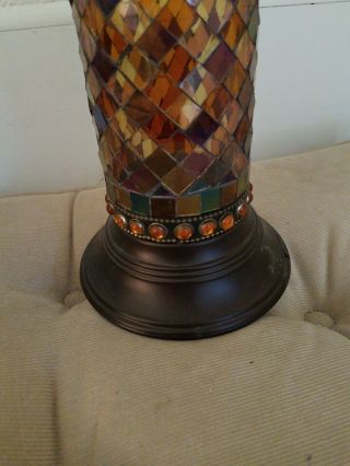Partylite Global Fusion 10 inch Mosaic Pillar / Column Candle Holder Retired 7