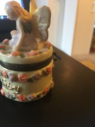 Vintage Ceramic Hinged Tooth Fairy trinket Box 2 - 1/4 