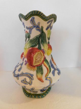 Fitz & Floyd " Florentine Fruit " Vase 9 " Tall