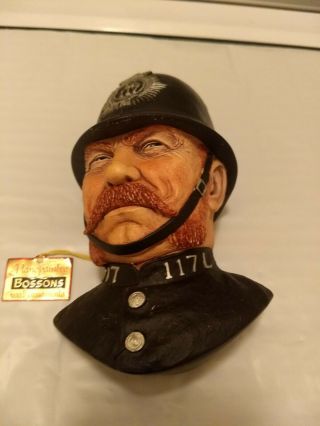 Limited Esition Bossons Chalkware Head - Victorian Bobby (1988) - Made In England