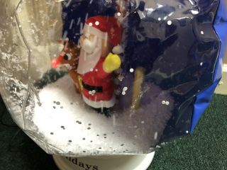 Gemmy Airblown Inflatable 15 Inch Rudolph And Santa Light Up Musical Snow Globe 4