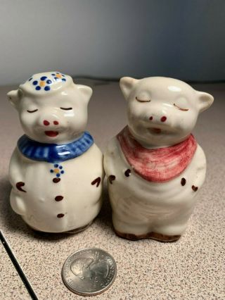 Vintage Salt & Pepper Shakers: Shawnee Smiley & Winnie Pig