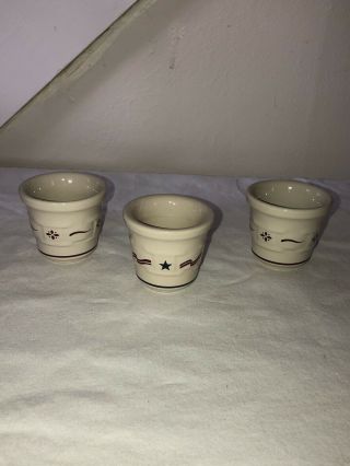 3 Longaberger Pottery Woven Traditions Votive Candle Holders