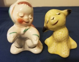 Vintage Little Bo Peep And Sheep Salt And Pepper Shakers