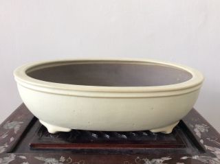 Japanese Bonsai Pot Singed 充信造 By 立花造印 / W 34× H 9 [cm] 1600g