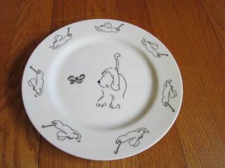 James Thurber Art Collectible Plate Dog & Butterfly Decorative