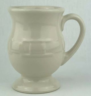 Longabery Pottery Latte Coffee Mug Ivory Set Of 2 EUC Pedestal Footed Woven 3