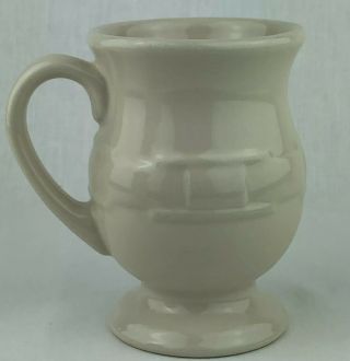 Longabery Pottery Latte Coffee Mug Ivory Set Of 2 EUC Pedestal Footed Woven 4
