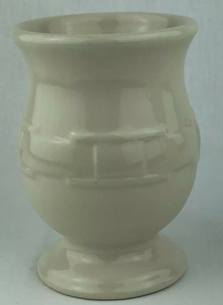 Longabery Pottery Latte Coffee Mug Ivory Set Of 2 EUC Pedestal Footed Woven 8