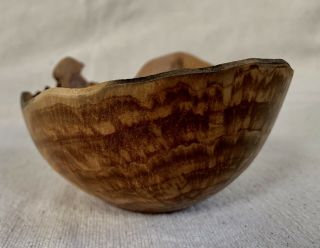 Maple Turned Wood Bowl Signed By Artist Irregular 5” Decor 6