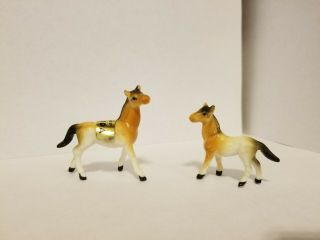 Vintage Miniature Bone China Animals Horses Set Of 2 Souvenir Of Florida