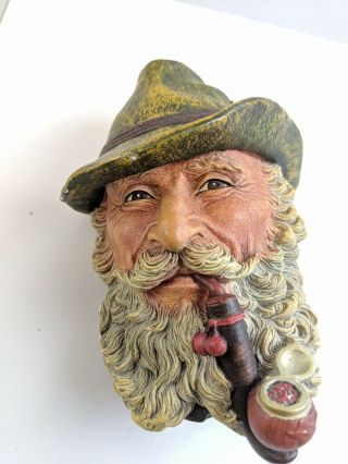 Vintage 1972 Bossons Head Tyrolean Handpainted Chalkware Man Pipe England Cu