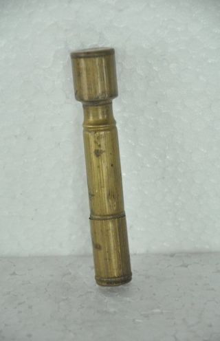 Old Brass Handcrafted Boxed Unique Shape Pen Holder,  Patina