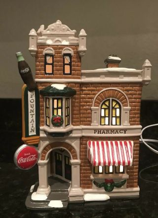 Dept 56 Christmas Snow Village Coca - Cola Corner Drugstore