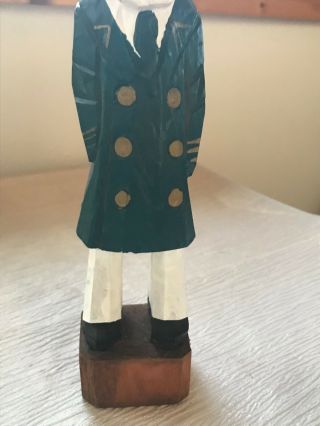 Carved Painted Wood Wooden Nautical Sea Captain FIgurine – AS - IS 7.  75 inches 4