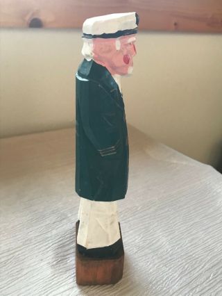 Carved Painted Wood Wooden Nautical Sea Captain FIgurine – AS - IS 7.  75 inches 5