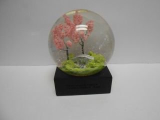 Crystal Ball Glass Water Snow Globe Spring Pink Cherry Blossoms CoolSnowGlobes 7