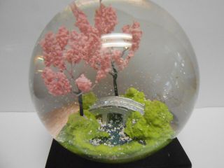 Crystal Ball Glass Water Snow Globe Spring Pink Cherry Blossoms CoolSnowGlobes 8