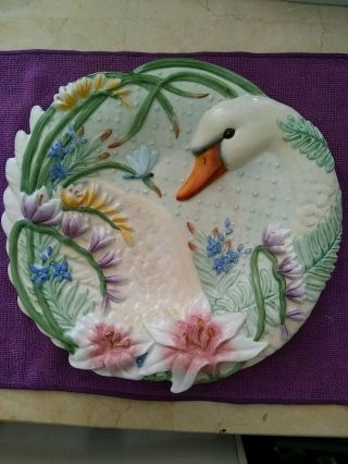 Fitz And Floyd Classics Swan Plate 3d