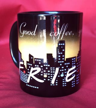 Friends Tv Show Coffee Mug Black York City Skyline Warner Bros Euc