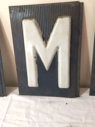 Letter M Or W Vintage Movie Theatre Marquee Sign Translucent Light Up Glass 13 "