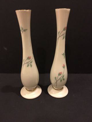 Lenox Rose Manor Bud Vases 7 1/4 Inches Tall 3