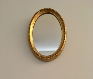 Rde Imports Small Gold Framed Oval Mirror Made In Italy