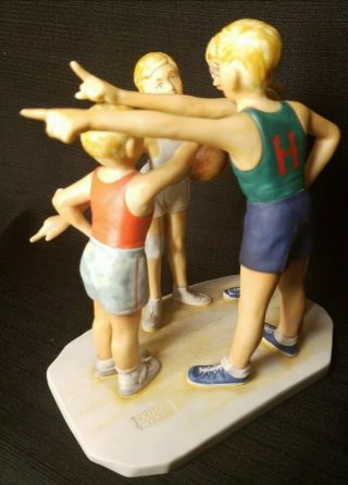 Gorham Oh Yeah Norman Rockwell’s Basketball Figurine Porcelain Four Boys