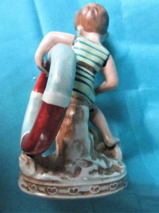 Vintage Bathing Beauty Figurine Boy with Crab and Swimming Tube Occupied Japan 2