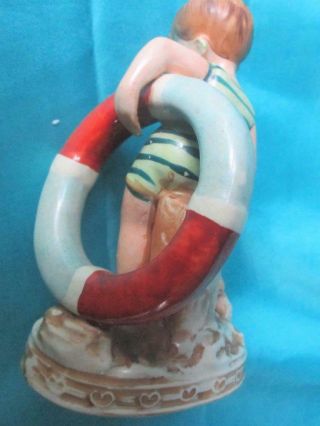 Vintage Bathing Beauty Figurine Boy with Crab and Swimming Tube Occupied Japan 5