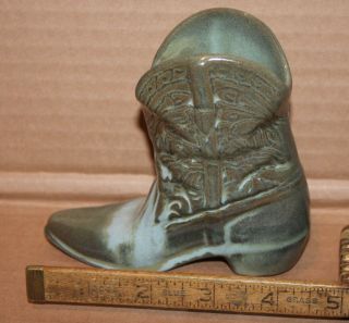 Frankoma Pottery Cowboy Boot 4.  5 " Blue