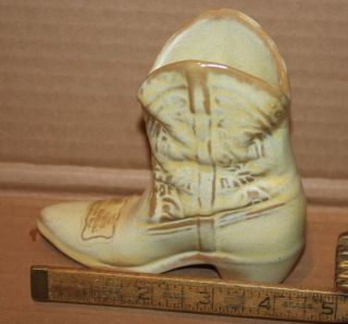 Frankoma Pottery Cowboy Boot 4.  5 " Tan