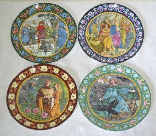 Thriftchi Wedgwood England Plates Legend Of King Arthur 1,  2,  6 & 7th In Series