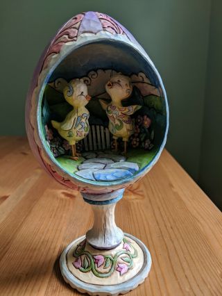 Jim Shore Heartwood Creek Easter Chicks In Egg Diorama Figurine 4009253