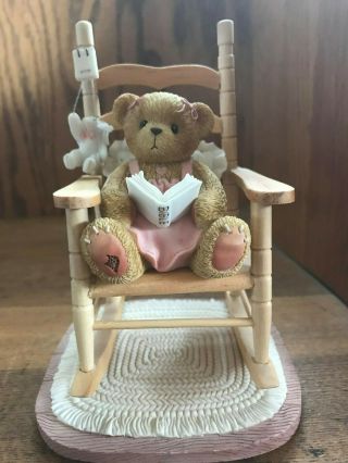2001 Cherished Teddies Lucy " Rocking Away In My Favorite Reading Chair "