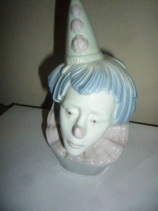 Vintage Meico Sad Jester Clown Head Porcelain Figurine Paul Sebastian Tears
