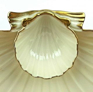 Lenox Aegean Shell Chip and Dip Serving Bowl Dish Made in USA Ivory Gold Trim 2