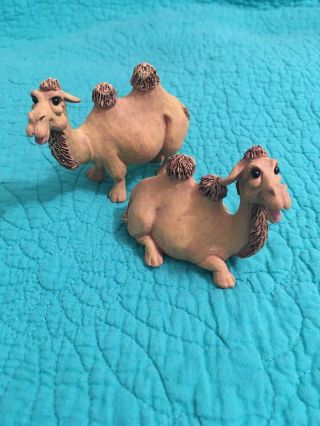 Set Of 2 Vintage Camel Figurines Holy Herd Noah’s Ark By Pete Apsit 1994