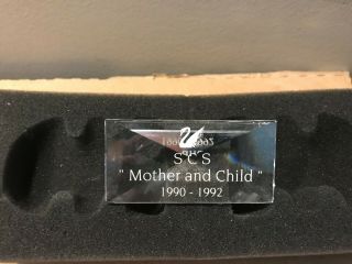 Swarovski Crystal Scs 90 - 92 Mother And Child Plaque - W/original Box