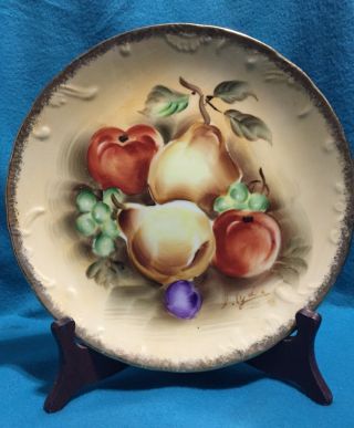 Enesco Hand Painted & Signed Fruit Wall Plate
