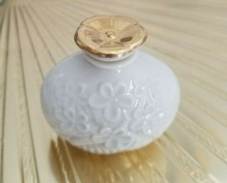 Vintage Lenox Fine China Porcelain Raised Floral Violets Perfume Bottle 2 1/2 "