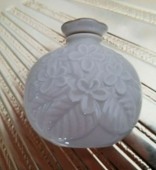 Vintage Lenox Fine China Porcelain Raised Floral Violets Perfume Bottle 2 1/2 